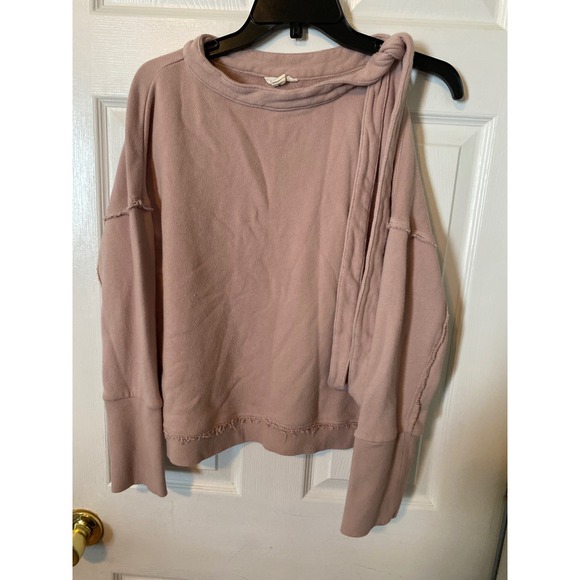 Caslon Tops - Caslon Womens Dusty Rose Cold Shoulder Twisted Knot Sweatshirt Pink Size Medium